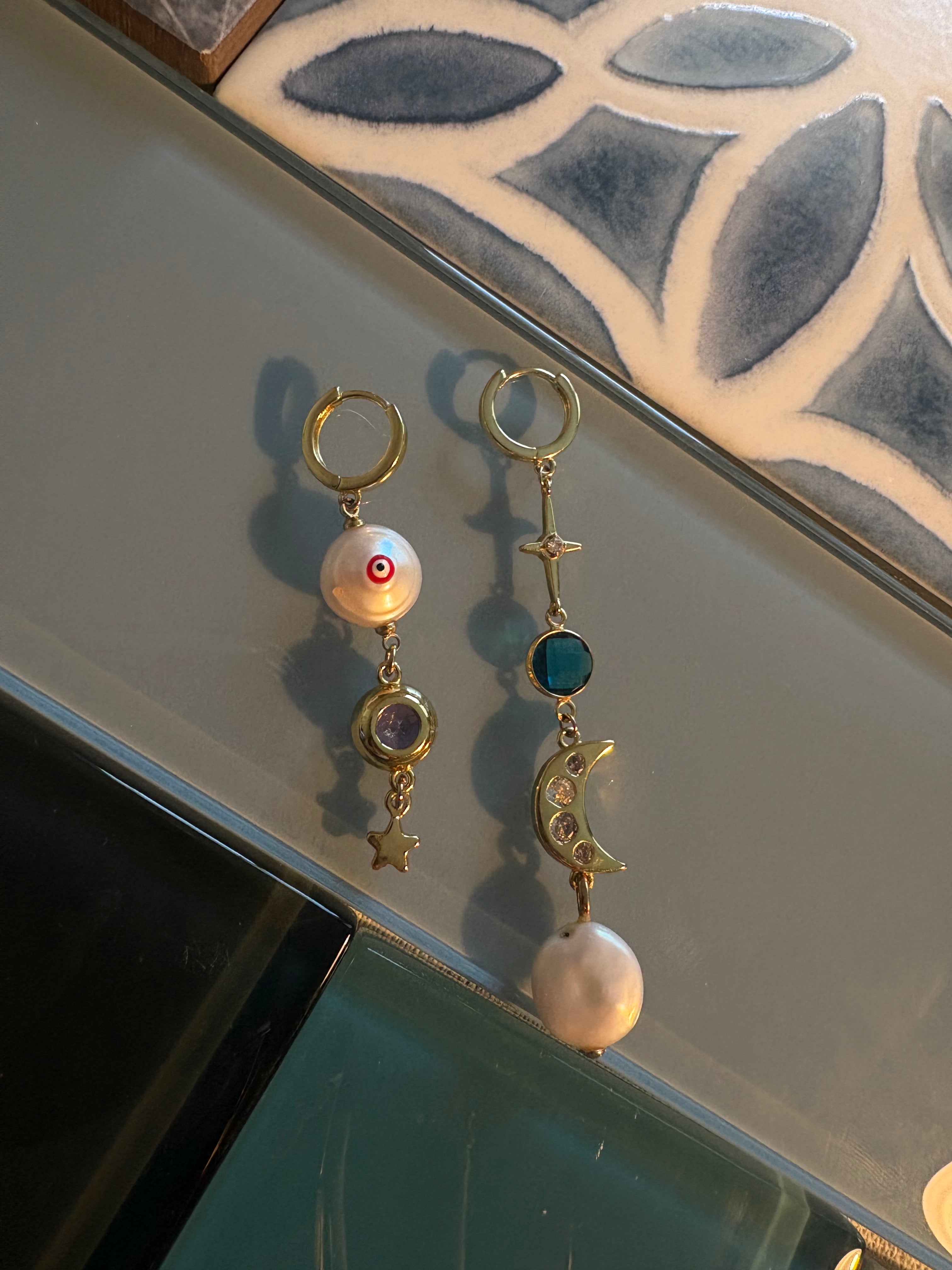 cosmic coral earrings