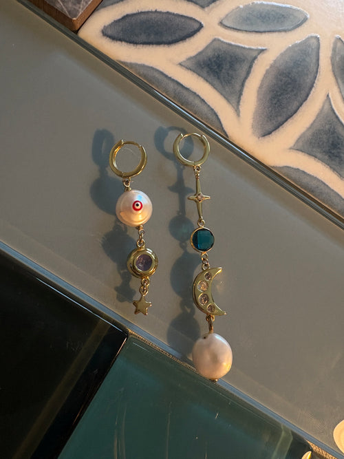 cosmic coral earrings