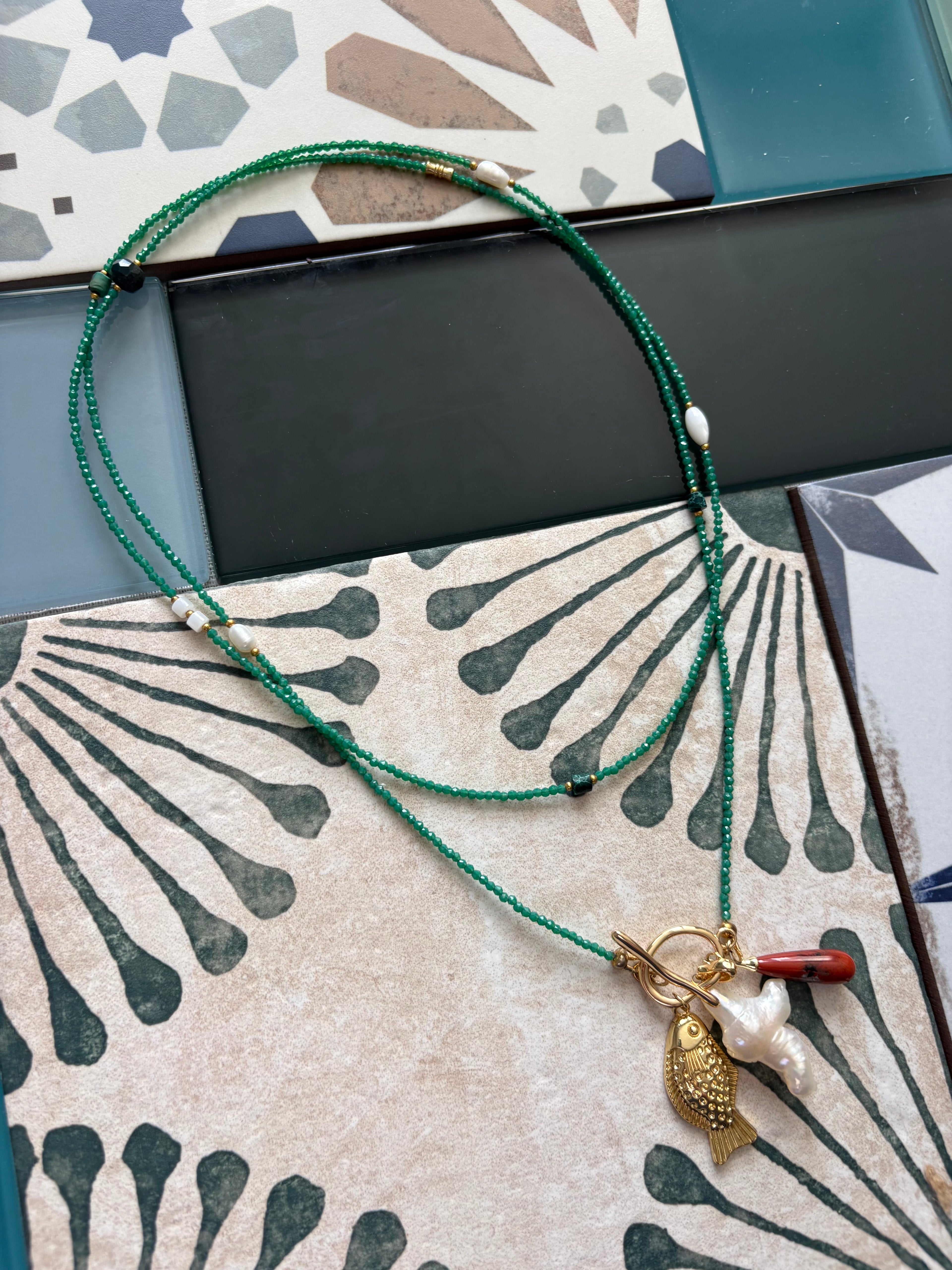 green hawaiian necklace