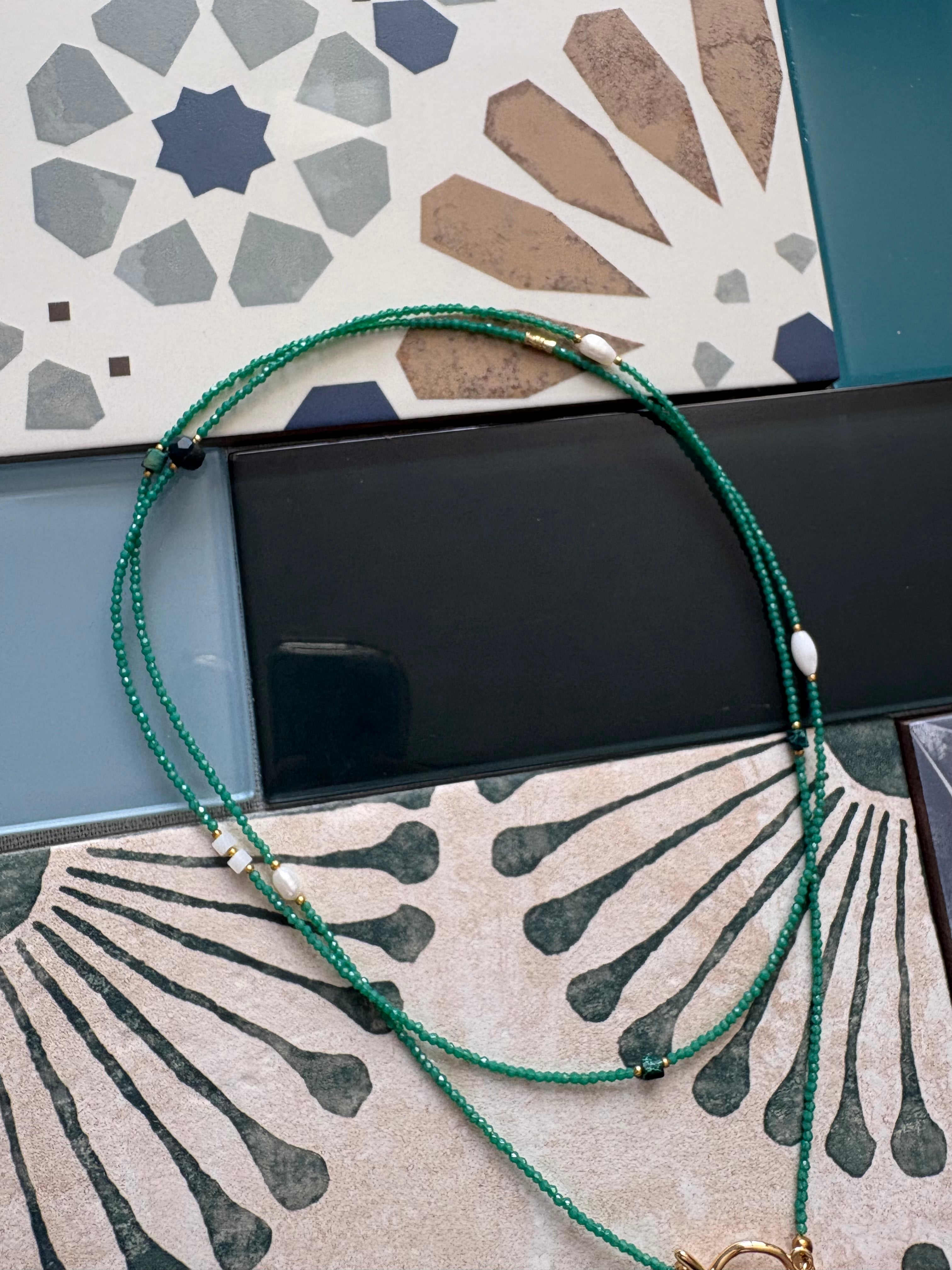 green hawaiian necklace