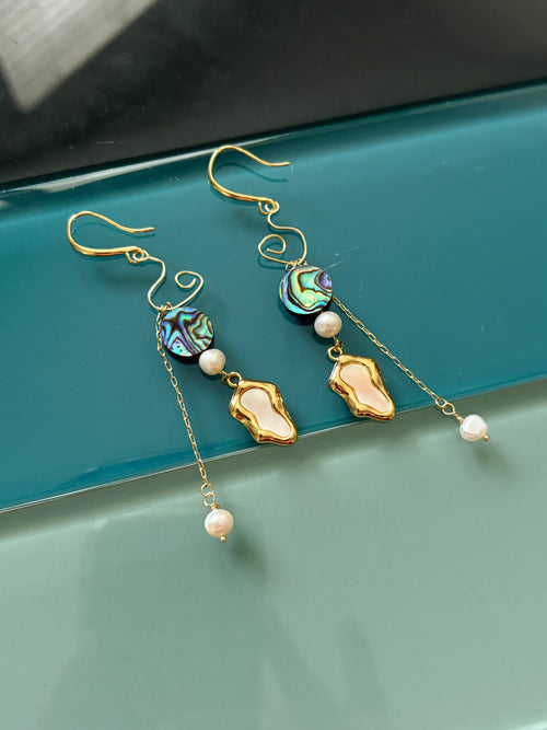 abalone drift earrings