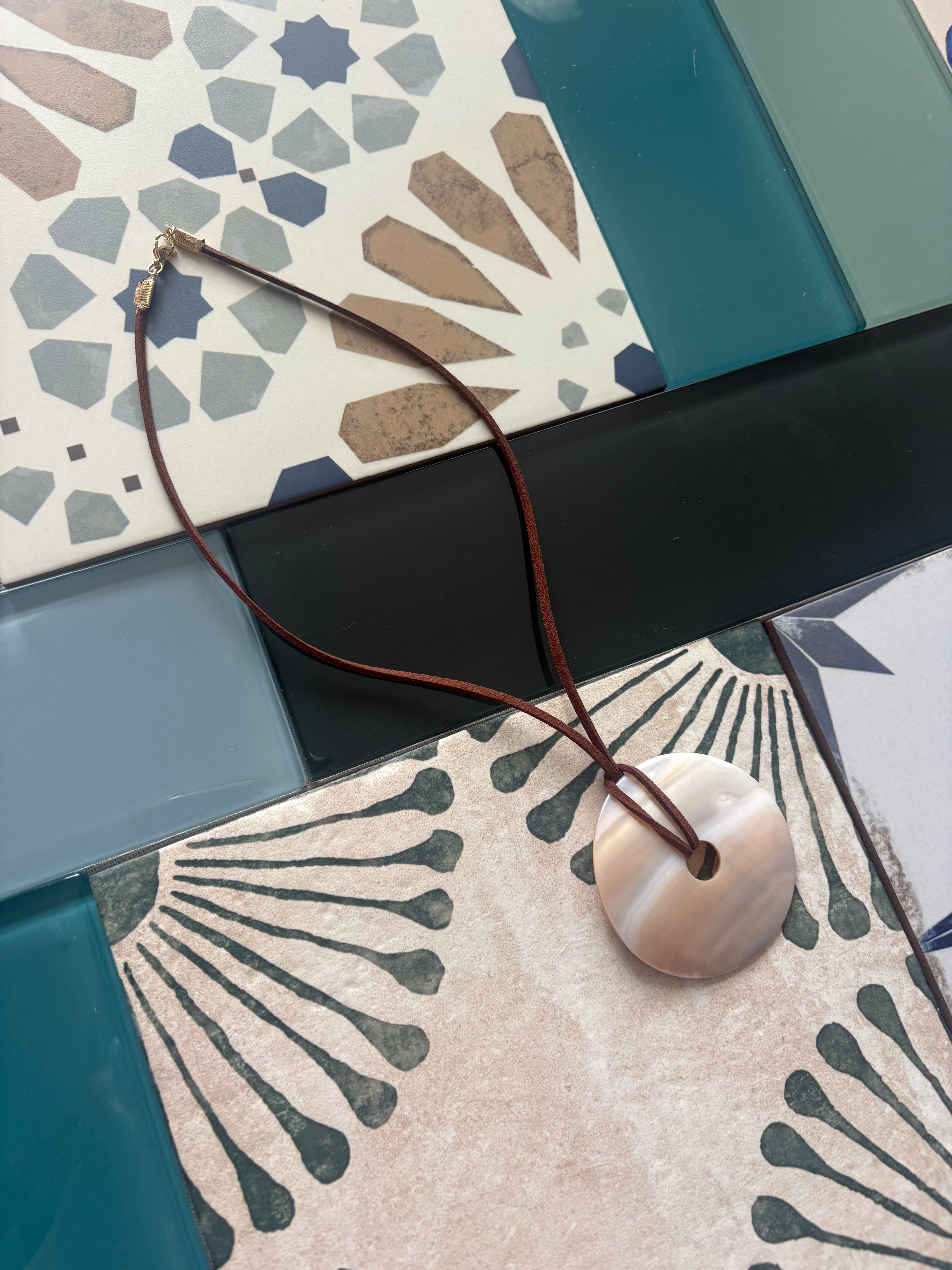 sandstone donut necklace