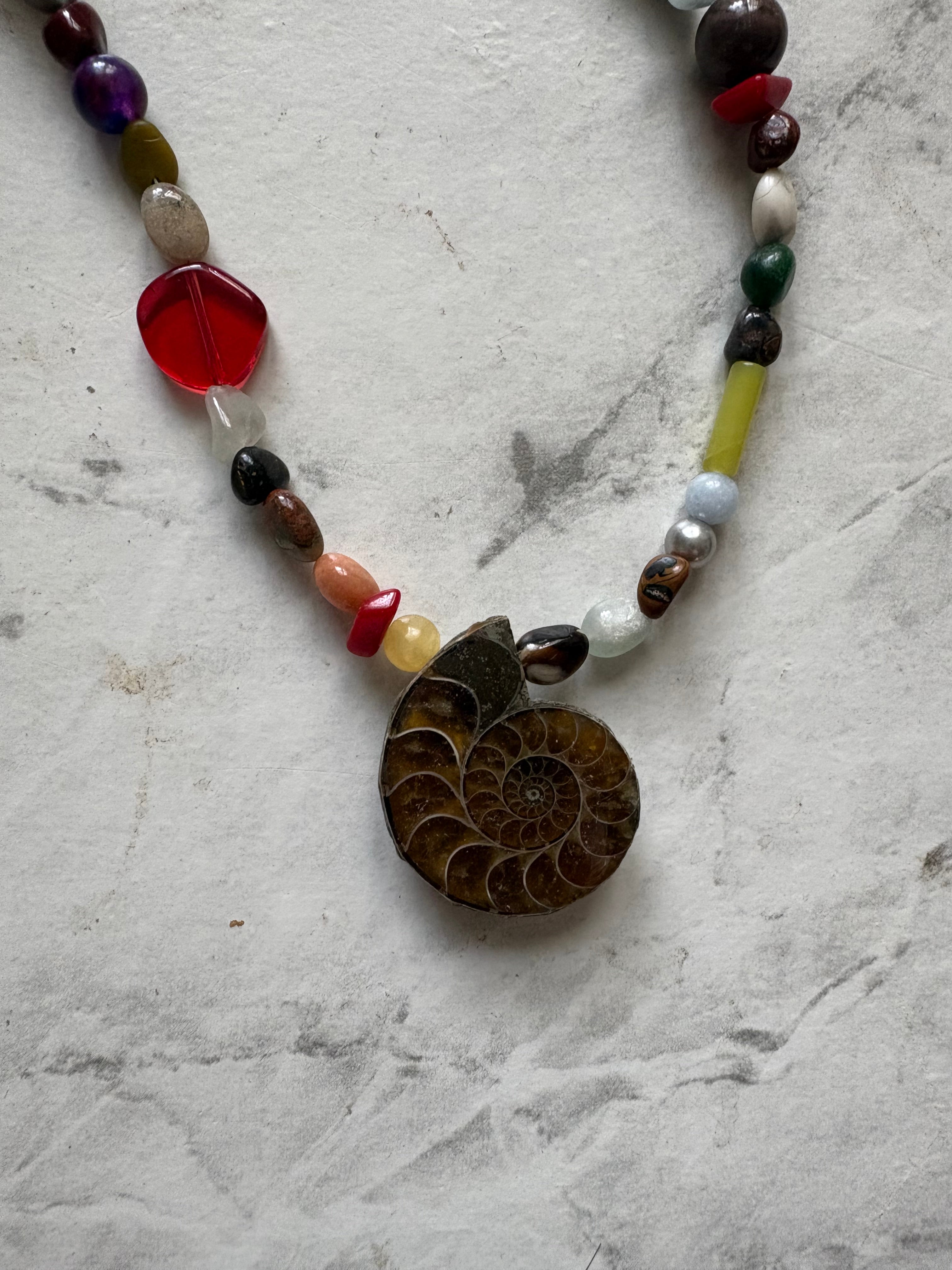 old fashioned fossil necklace