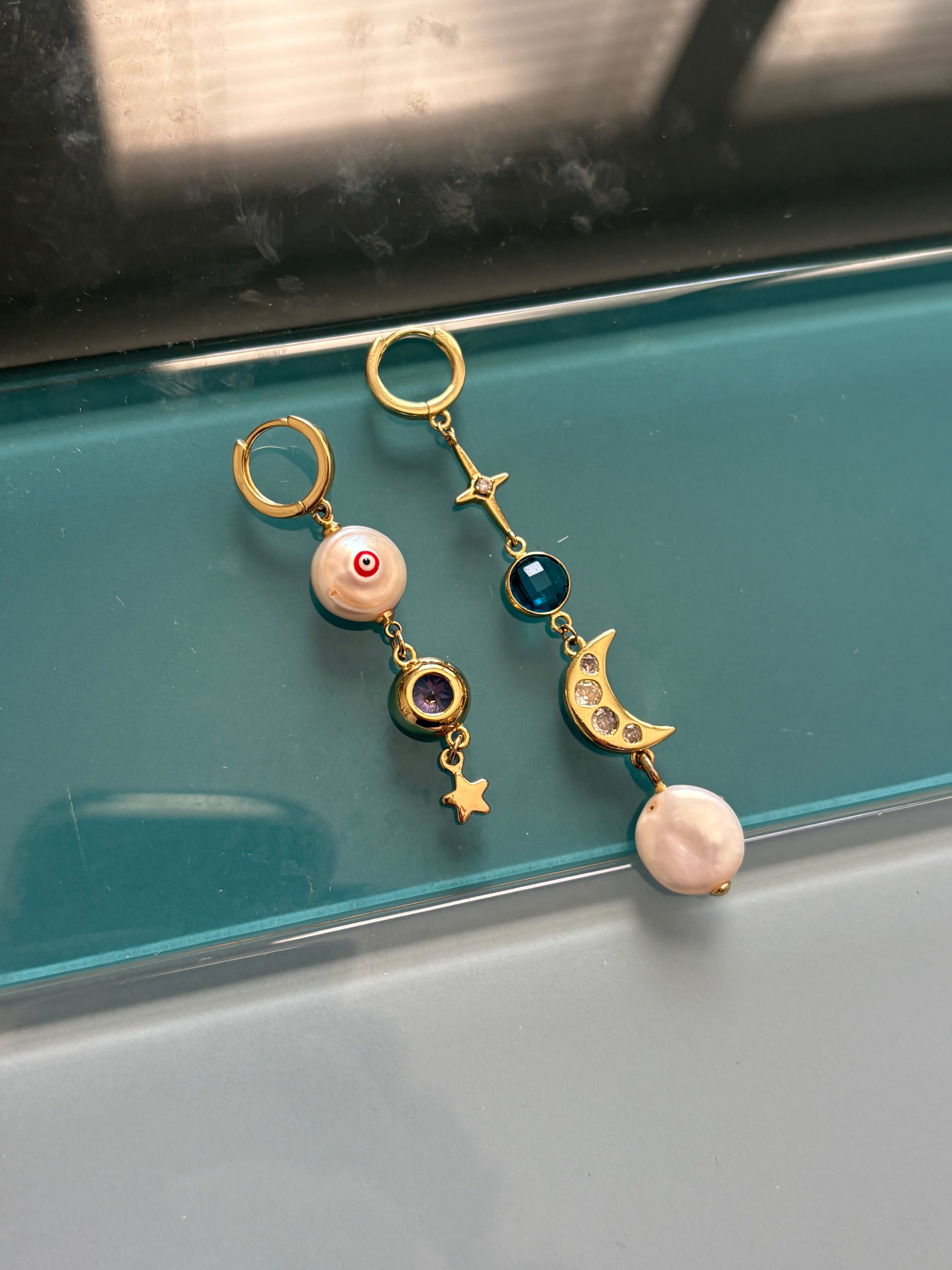 cosmic coral earrings