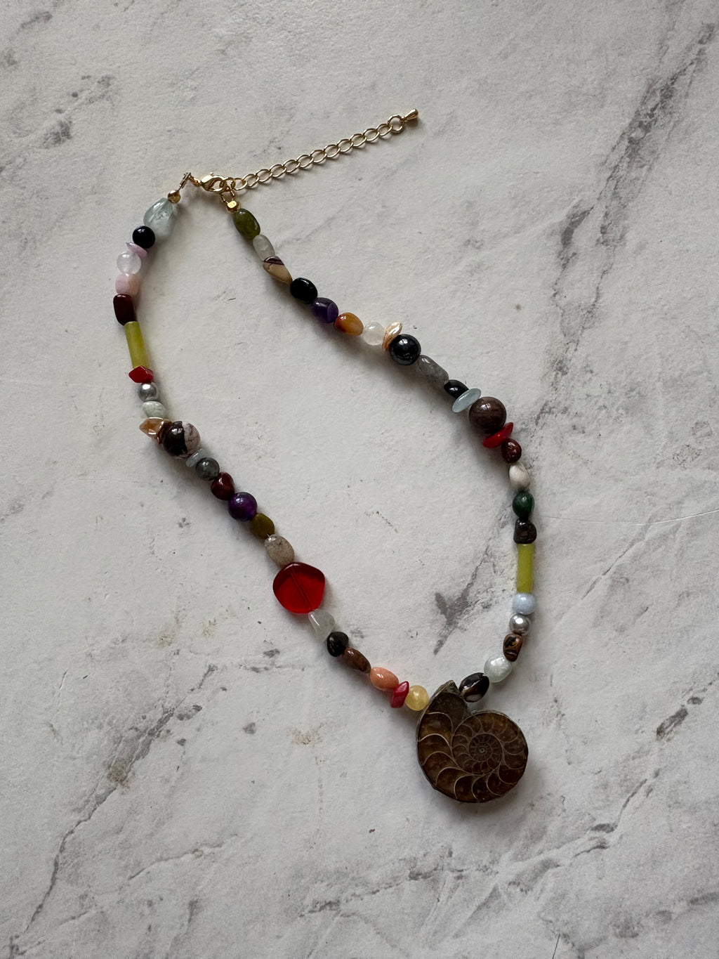 old fashioned fossil necklace