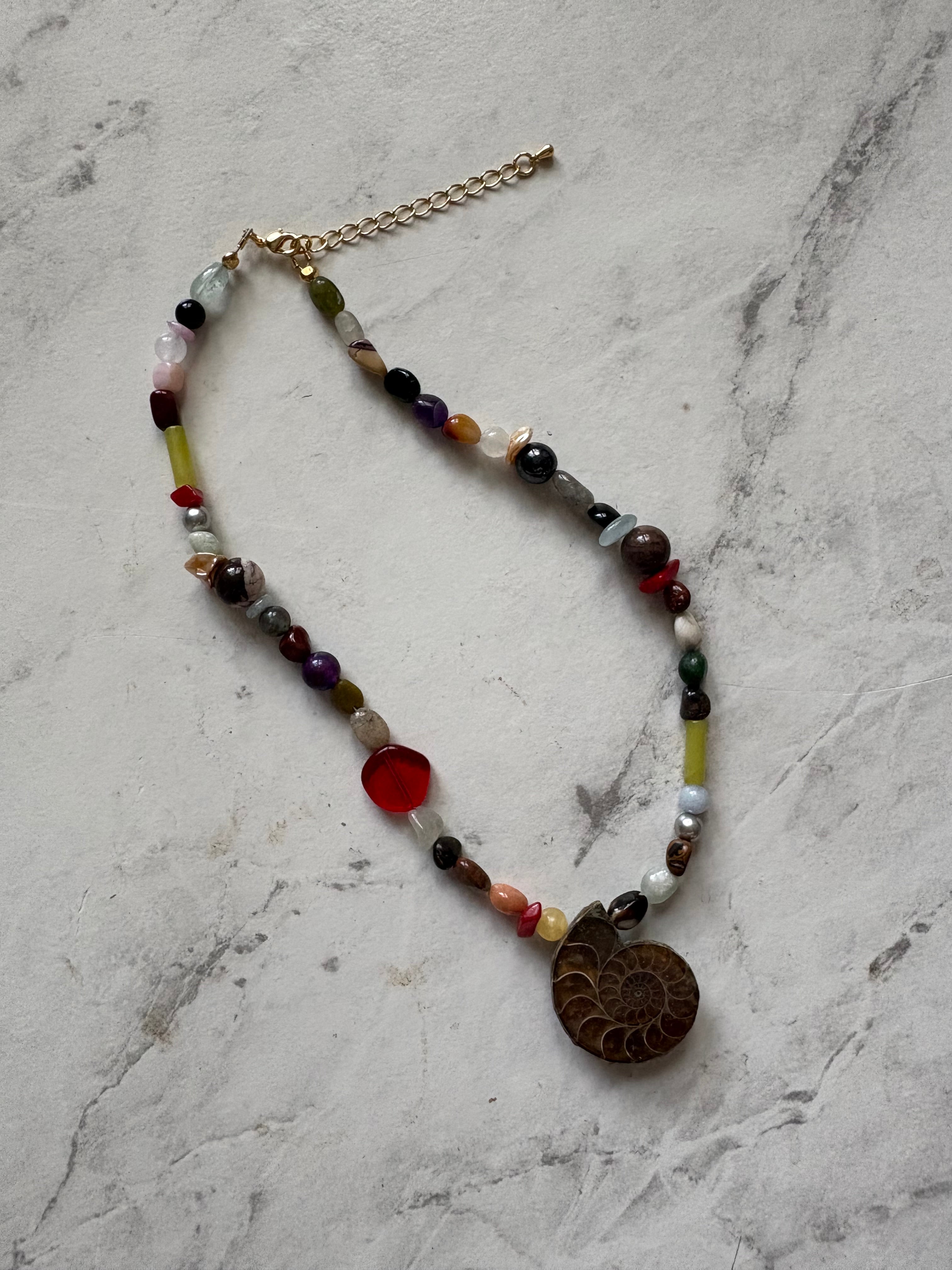 old fashioned fossil necklace