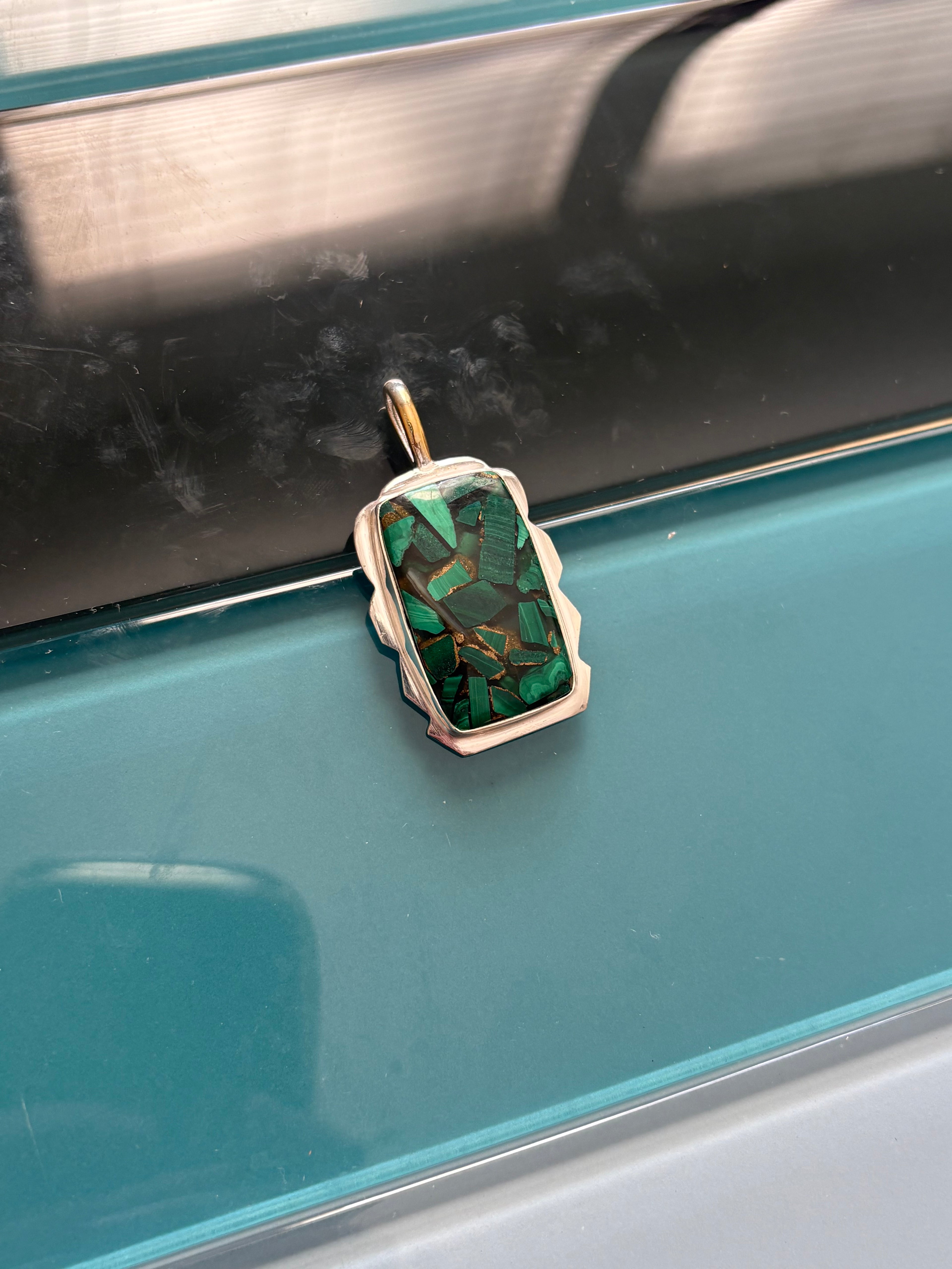 .925 malachite pendant