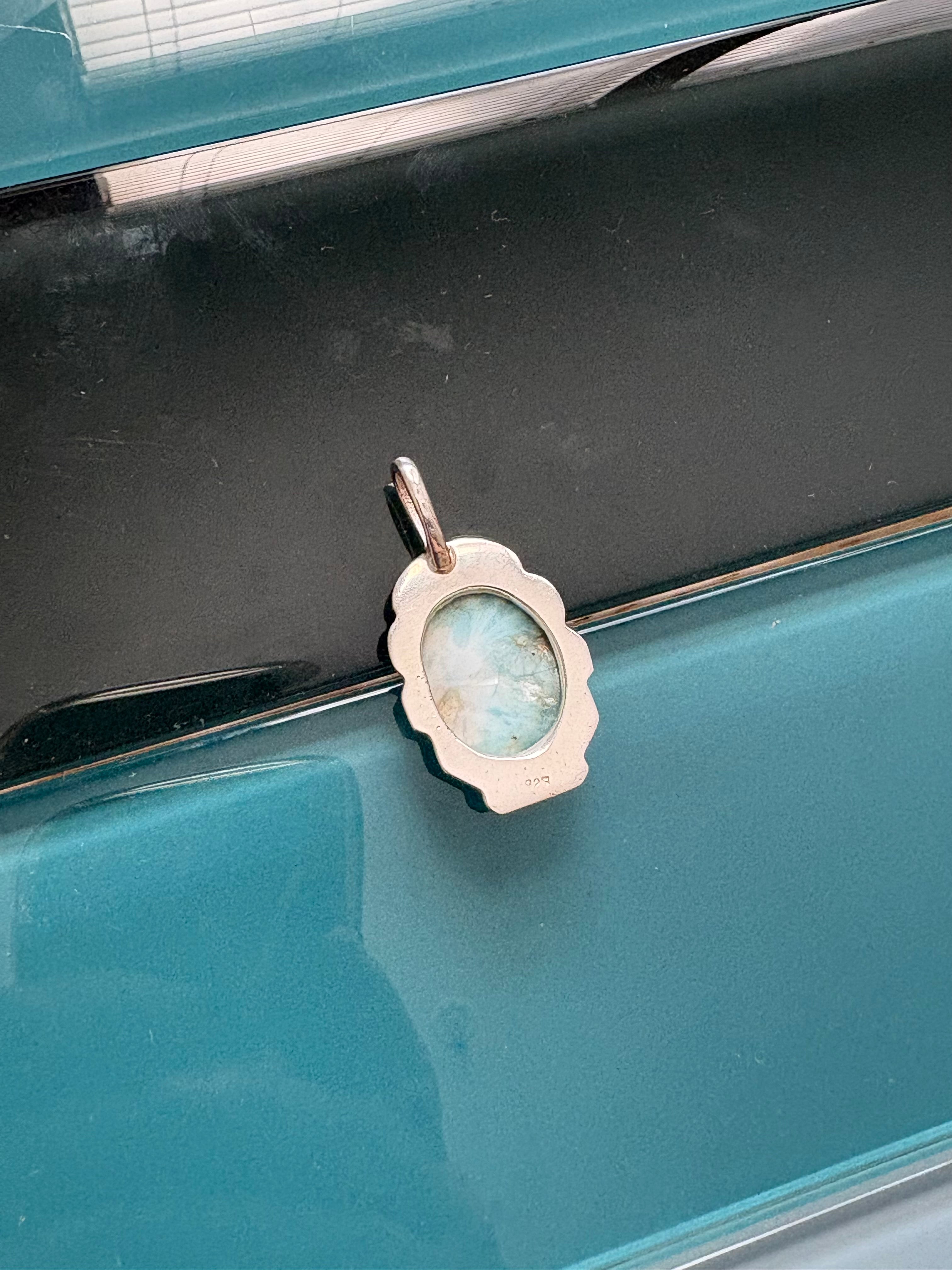 .925 larimar pendant
