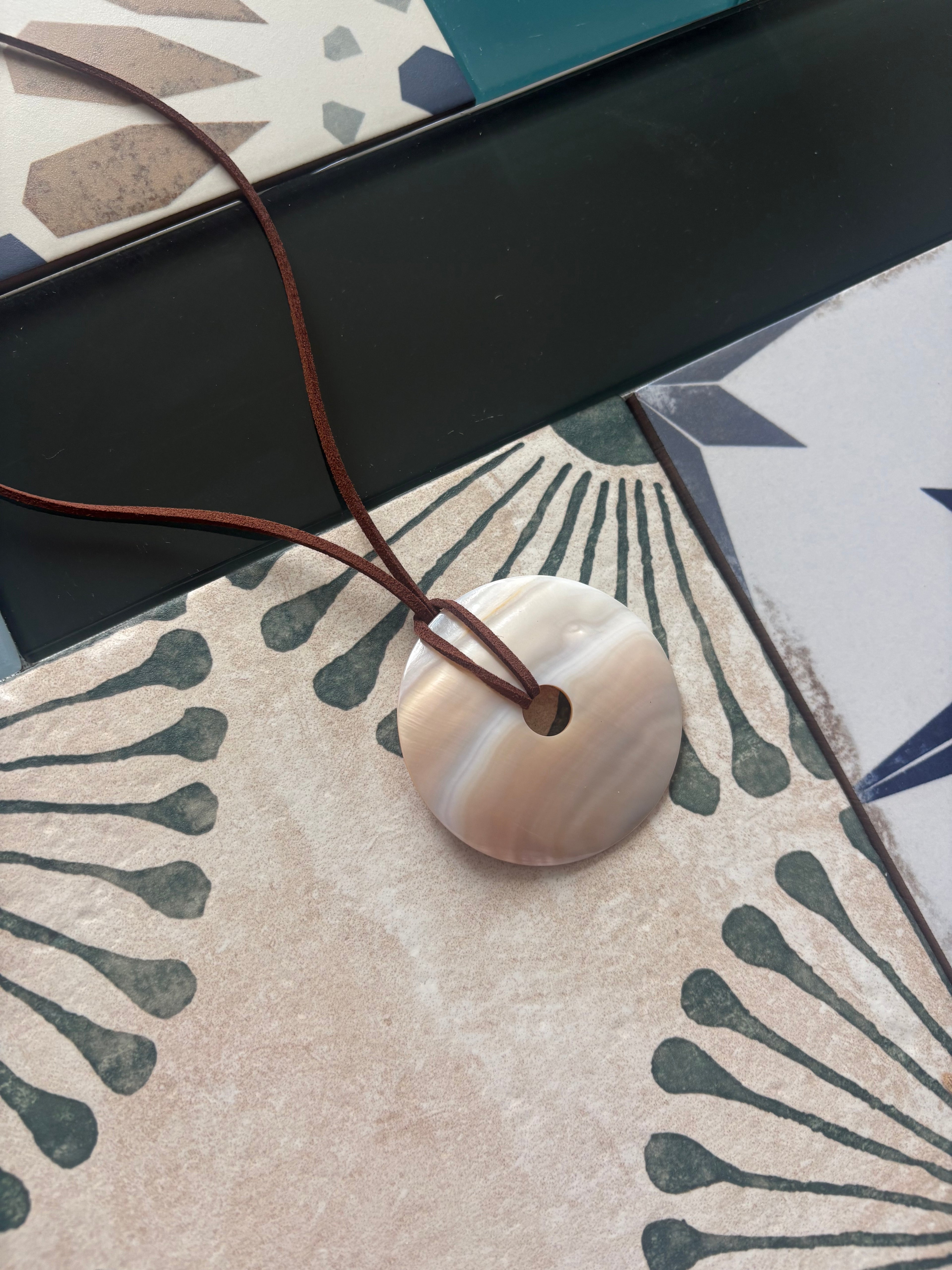 sandstone donut necklace