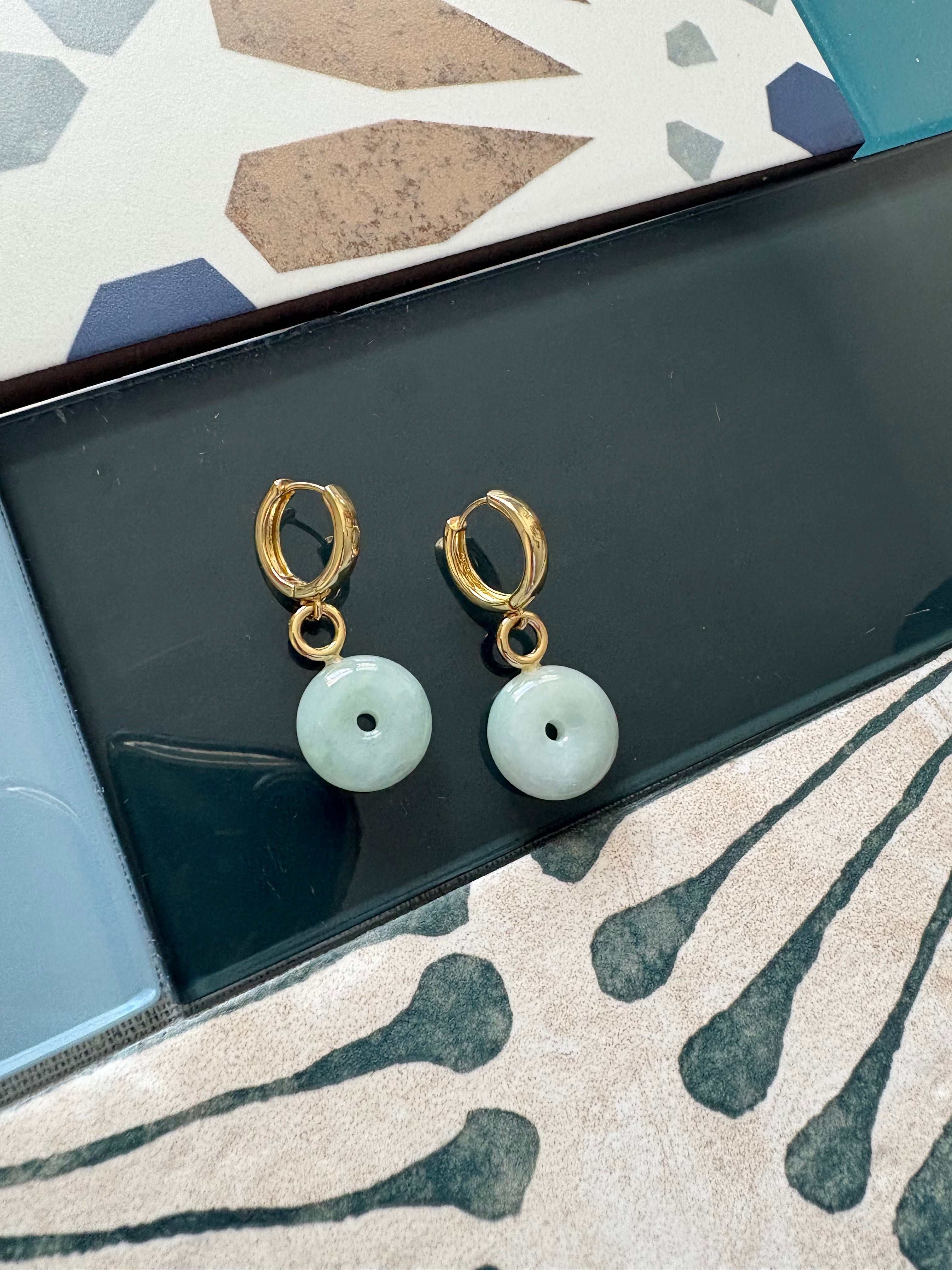 seafoam halo earrings