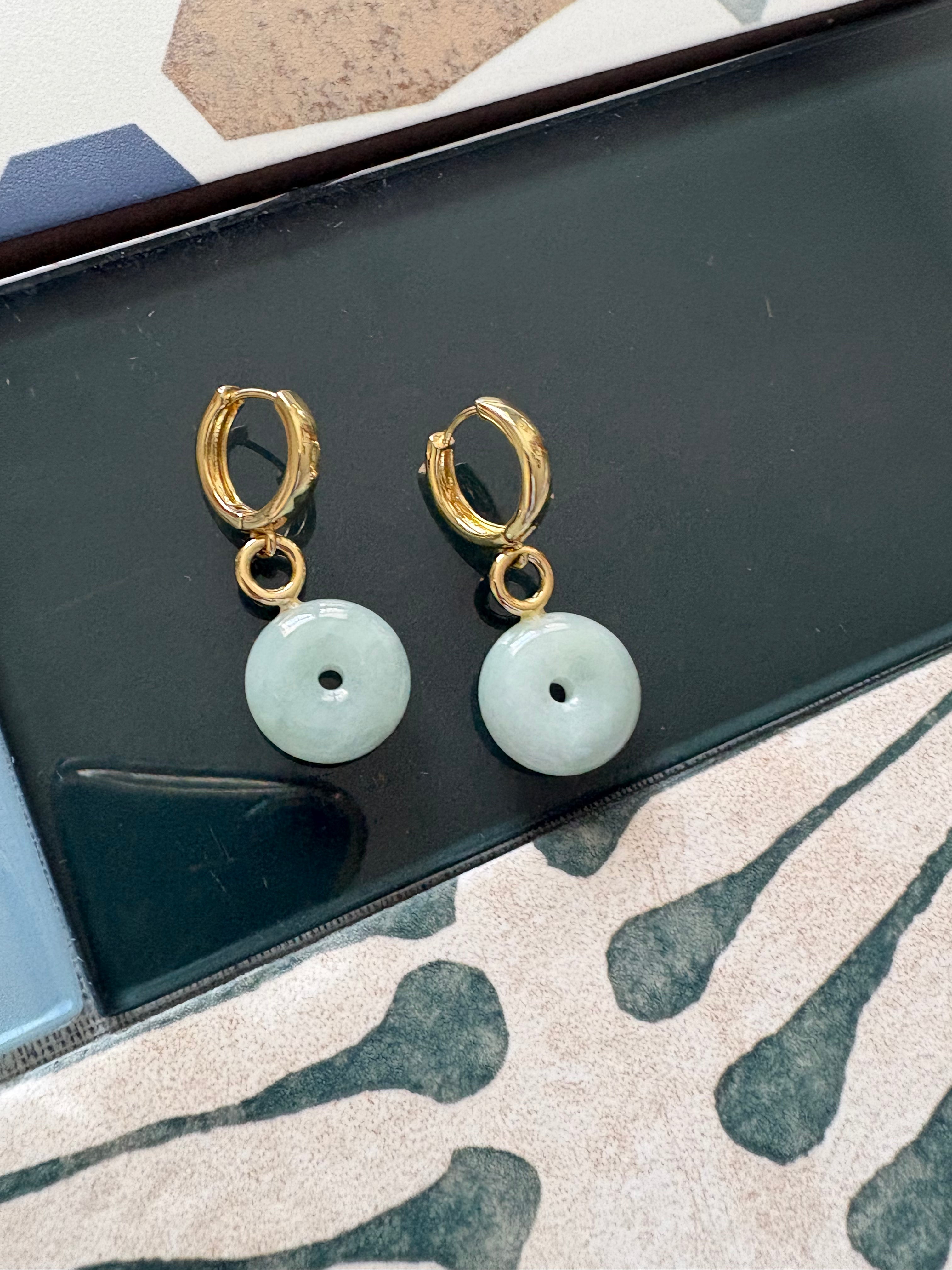 seafoam halo earrings