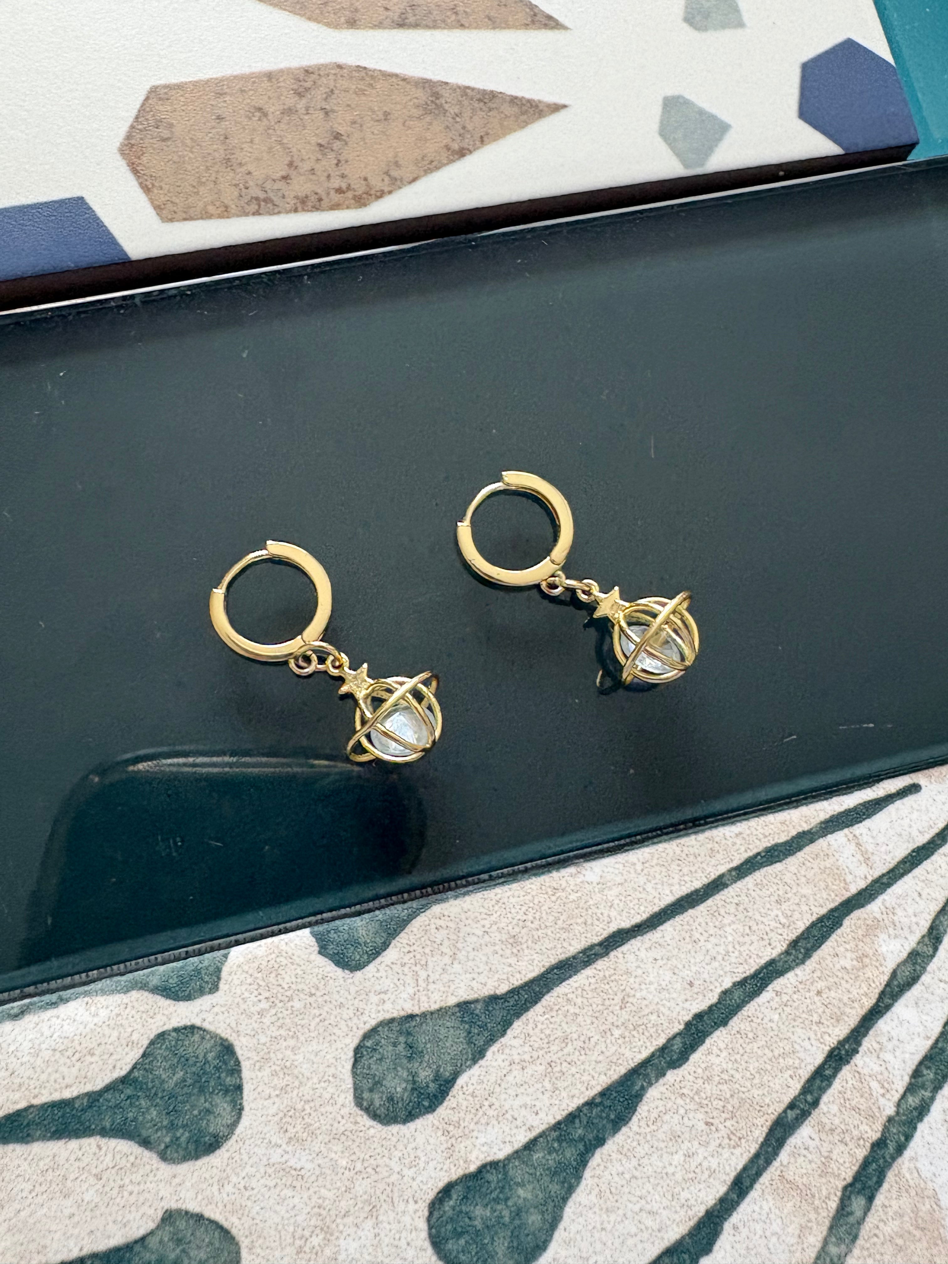 saturn orb earrings